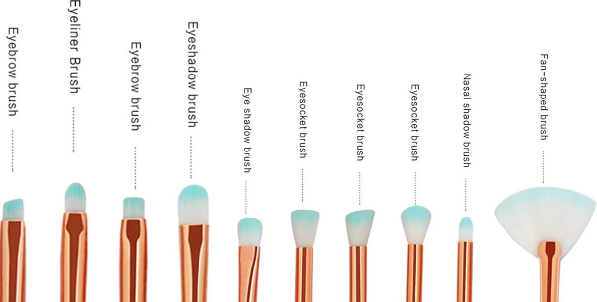 10-delige Make-up Kwasten/Brush Set | Mermaid / Zeemeermin | Fashion Favorite 3 10-delige Make-up Kwasten/Brush Set | Mermaid / Zeemeermin | Fashion Favorite - Afbeelding 3