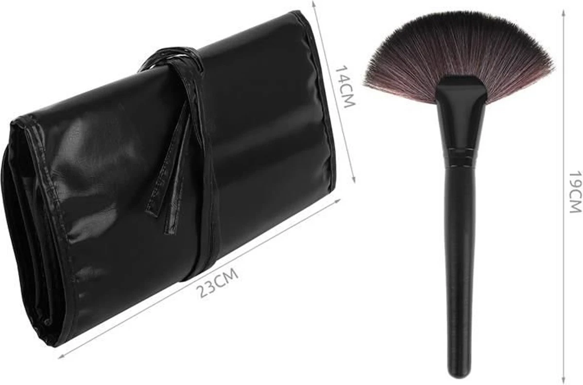 Make-up Kwasten Set - Professionele Kwasten - 24-delig Met Tasje - Cosmetica Kwasten - Zwart - Rheme 7 Make-up Kwasten Set - Professionele Kwasten - 24-delig Met Tasje - Cosmetica Kwasten - Zwart - Rheme - Afbeelding 7