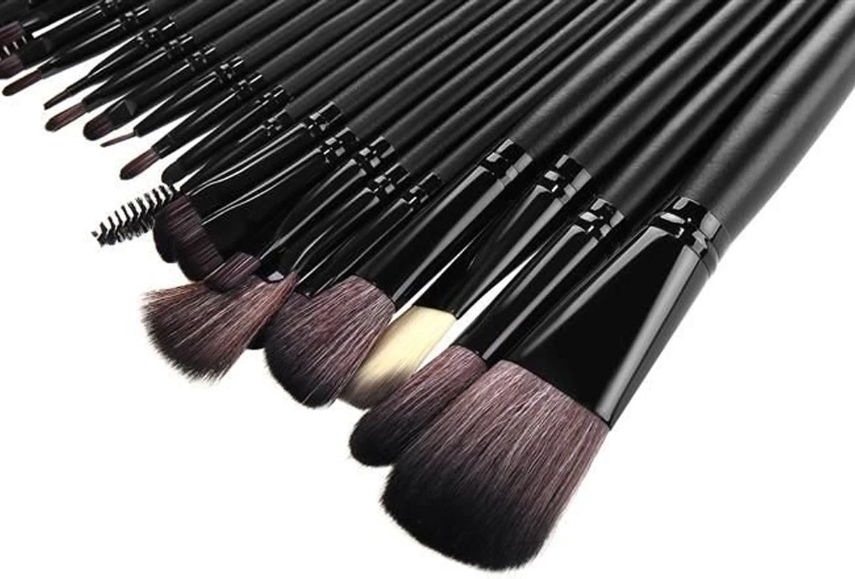 Make-up Kwasten Set - Professionele Kwasten - 24-delig Met Tasje - Cosmetica Kwasten - Zwart - Rheme 5 Make-up Kwasten Set - Professionele Kwasten - 24-delig Met Tasje - Cosmetica Kwasten - Zwart - Rheme - Afbeelding 5