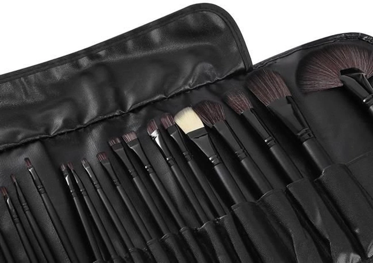 Make-up Kwasten Set - Professionele Kwasten - 24-delig Met Tasje - Cosmetica Kwasten - Zwart - Rheme 14 Make-up Kwasten Set - Professionele Kwasten - 24-delig Met Tasje - Cosmetica Kwasten - Zwart - Rheme - Afbeelding 14