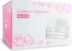 Relaxdays Make-up Organizer - Tweedelig - Cosmetica Opbergdoos - Transparant -Cosmetisch Korting 1200x852 1