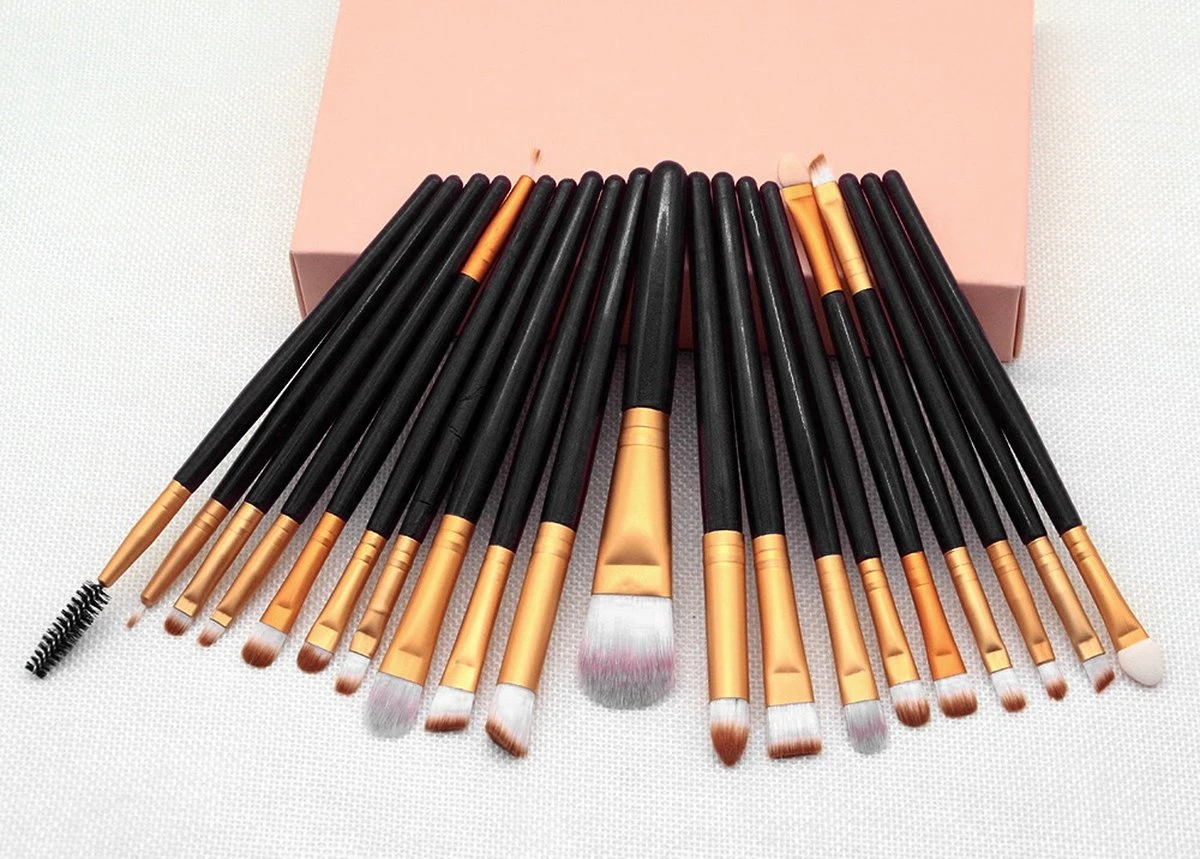 Evvie 20-delige Make-up Kwasten Set - Goud Zwart 5 Evvie 20-delige Make-up Kwasten Set - Goud Zwart - Afbeelding 5