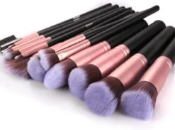 Bestope Make Up Kwasten Set Met Beauty Blenders 16 Delig - Brush Set - Kwasten Reiniger - Rosé Goud -Cosmetisch Korting 1200x888 1