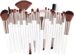 Evvie 24-delige Make-up Kwastenset - Wit/Rosé Goud - In Etui Marble -Cosmetisch Korting 1200x897 1