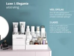 Make-Up Organizer - Cosmetica - Opbergdoos - Wit - Nagellak - Creme - Sieraden - Pennenbakje - Bureau - Organizers - Make Up -Cosmetisch Korting 1200x901 6