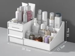Make-Up Organizer - Cosmetica - Opbergdoos - Wit - Nagellak - Creme - Sieraden - Pennenbakje - Bureau - Organizers - Make Up -Cosmetisch Korting 1200x901 8