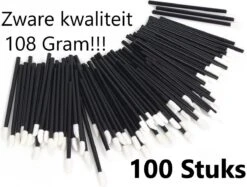 Lipgloss Borsteltjes - Oogschaduw Borsteltjes - Lipbrush - Lipgloss Applicators -Lippenstift & Oogschaduw & Lipgloss Brushes Kwasten - 100 Stuks - Zwart