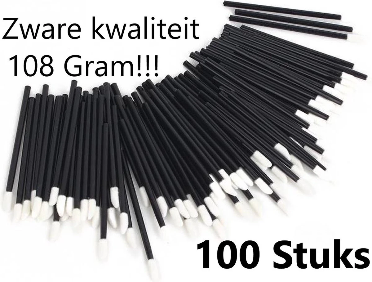 Lipgloss Borsteltjes - Oogschaduw Borsteltjes - Lipbrush - Lipgloss Applicators -Lippenstift & Oogschaduw & Lipgloss Brushes Kwasten - 100 Stuks - Zwart 1 Lipgloss Borsteltjes - Oogschaduw Borsteltjes - Lipbrush - Lipgloss Applicators -Lippenstift & Oogschaduw & Lipgloss Brushes Kwasten - 100 Stuks - Zwart