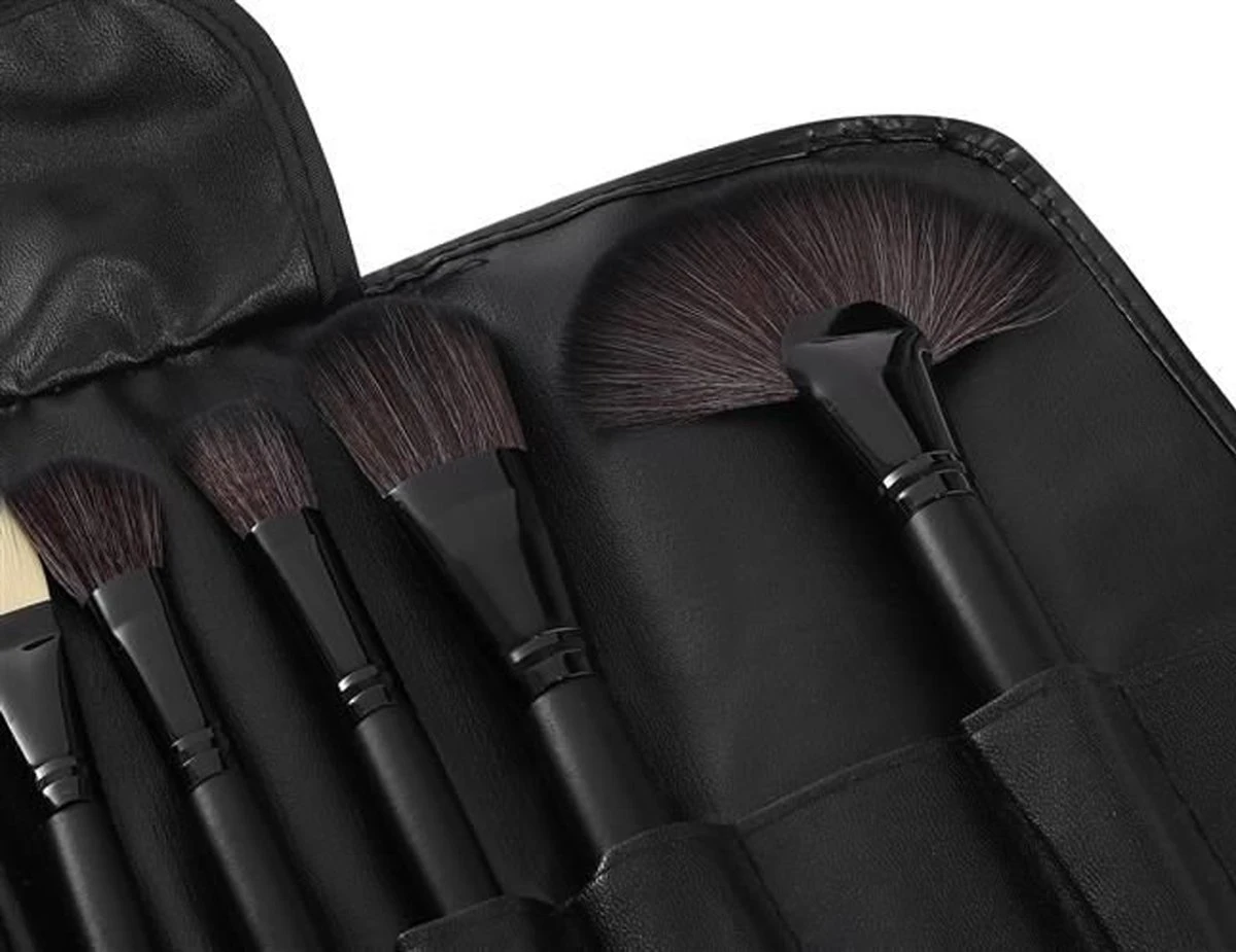 Make-up Kwasten Set - Professionele Kwasten - 24-delig Met Tasje - Cosmetica Kwasten - Zwart - Rheme 6 Make-up Kwasten Set - Professionele Kwasten - 24-delig Met Tasje - Cosmetica Kwasten - Zwart - Rheme - Afbeelding 6