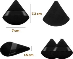 Merkloos Powder Puff Driehoek - Beauty Blender - Powder Puff - Poederdons - 12 Stuks - Zwart -Cosmetisch Korting 1200x971 2