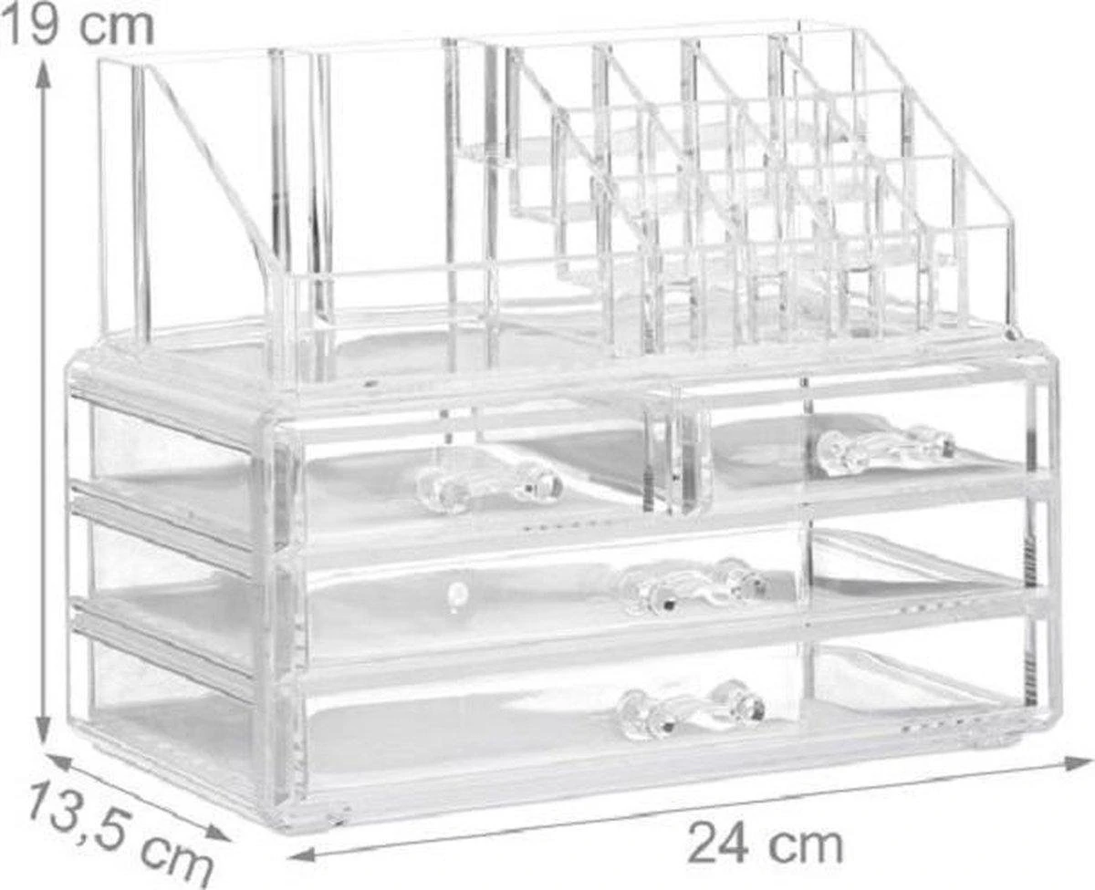 Merkloos Make-up Organizer - Tweedelig - Cosmetica Opbergdoos 6 Merkloos Make-up Organizer - Tweedelig - Cosmetica Opbergdoos - Afbeelding 6