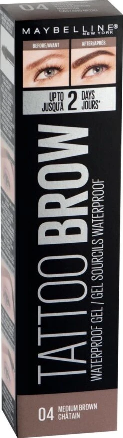 Maybelline Tattoo Brow Waterproof Wenkbrauwgel - 04 Medium Brown -Cosmetisch Korting 337x1200 3