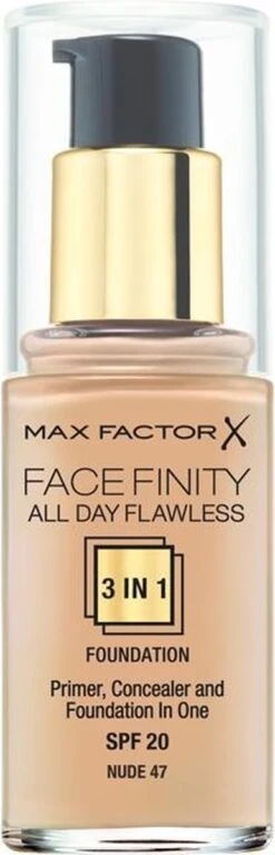 Max Factor Facefinity All Day Flawless 3-in-1 Liquid Foundation - 047 Nude -Cosmetisch Korting 386x1200 1