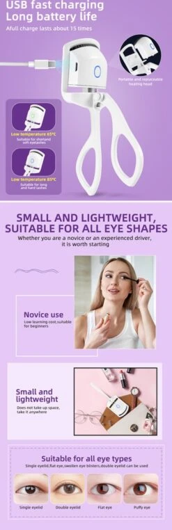 BeautyTech Elektrische Wimperkruller/Wimperkrultang - Wit - Oplaadbaar - Beauty - Verzorging - Make Up -Cosmetisch Korting 389x1200 3