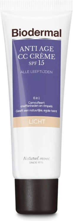 Biodermal Anti Age CC - Camouflerende Crème Met SPF15 - Lichte Huid - 50ml