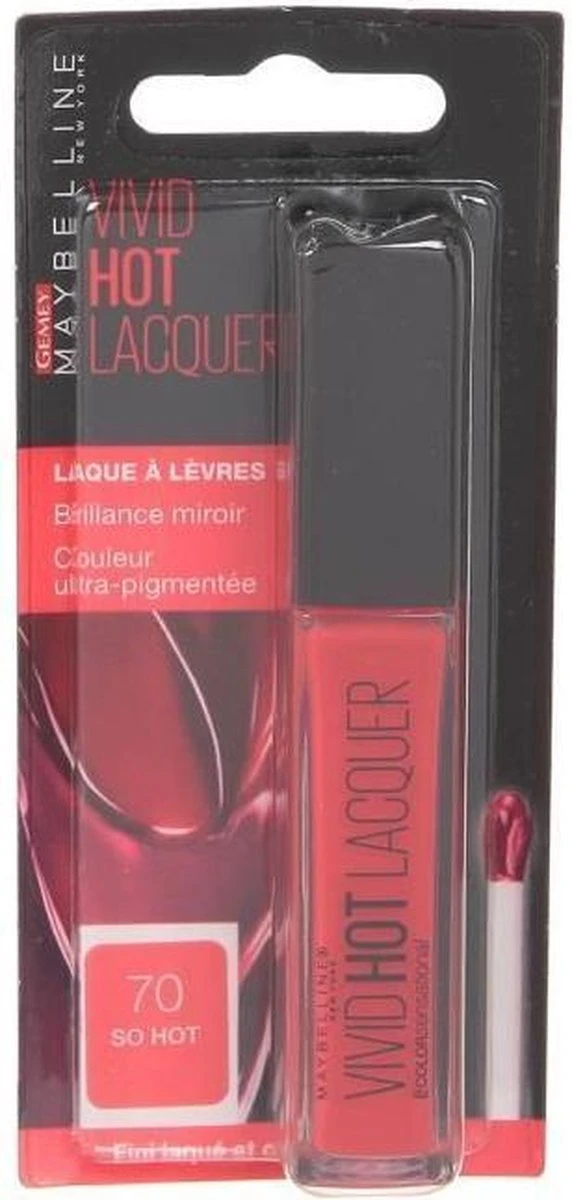 Maybelline MAY CS VIVID HOT LACQ.BLfr/it/nl 70 SO Lippenstift Rood Glans 1 Maybelline MAY CS VIVID HOT LACQ.BLfr/it/nl 70 SO Lippenstift Rood Glans