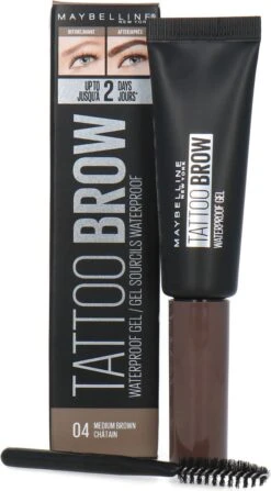 Maybelline Tattoo Brow Waterproof Wenkbrauwgel - 04 Medium Brown -Cosmetisch Korting 663x1200 1