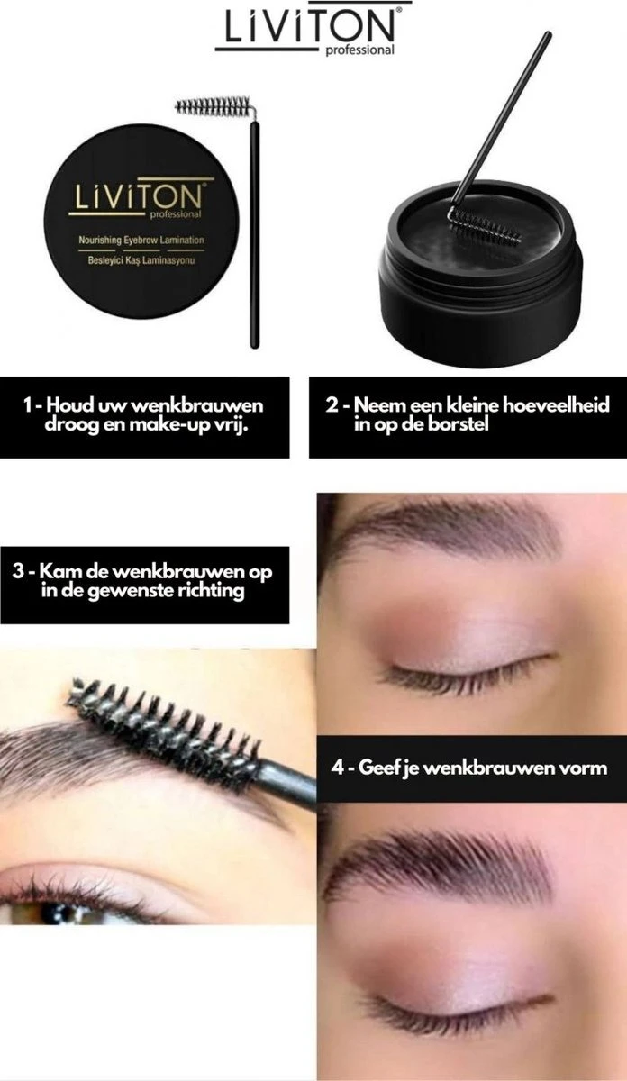 Liviton Eyebrow Lamination - Wenkbrauwgel - Brow Gel - Transparant - 50 Ml 9 Liviton Eyebrow Lamination - Wenkbrauwgel - Brow Gel - Transparant - 50 Ml - Afbeelding 9