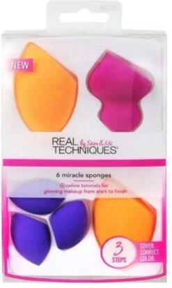 Real Techniques 6 Miracle Sponges - Make-up Spons -Cosmetisch Korting 717x1200 1