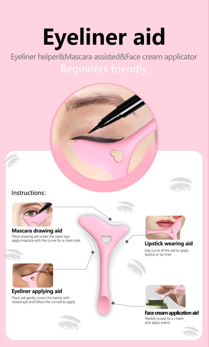 Eyeliner Tool - Wing - Winged Eyeliner - Eyeliner Aid - Applicator - Eyeliner Helper - Mascara Helper - Perfecte Eyeliner - Perfect - Eye Make-Up Tool - 1 Eyeliner Tool - Wing - Winged Eyeliner - Eyeliner Aid - Applicator - Eyeliner Helper - Mascara Helper - Perfecte Eyeliner - Perfect - Eye Make-Up Tool -