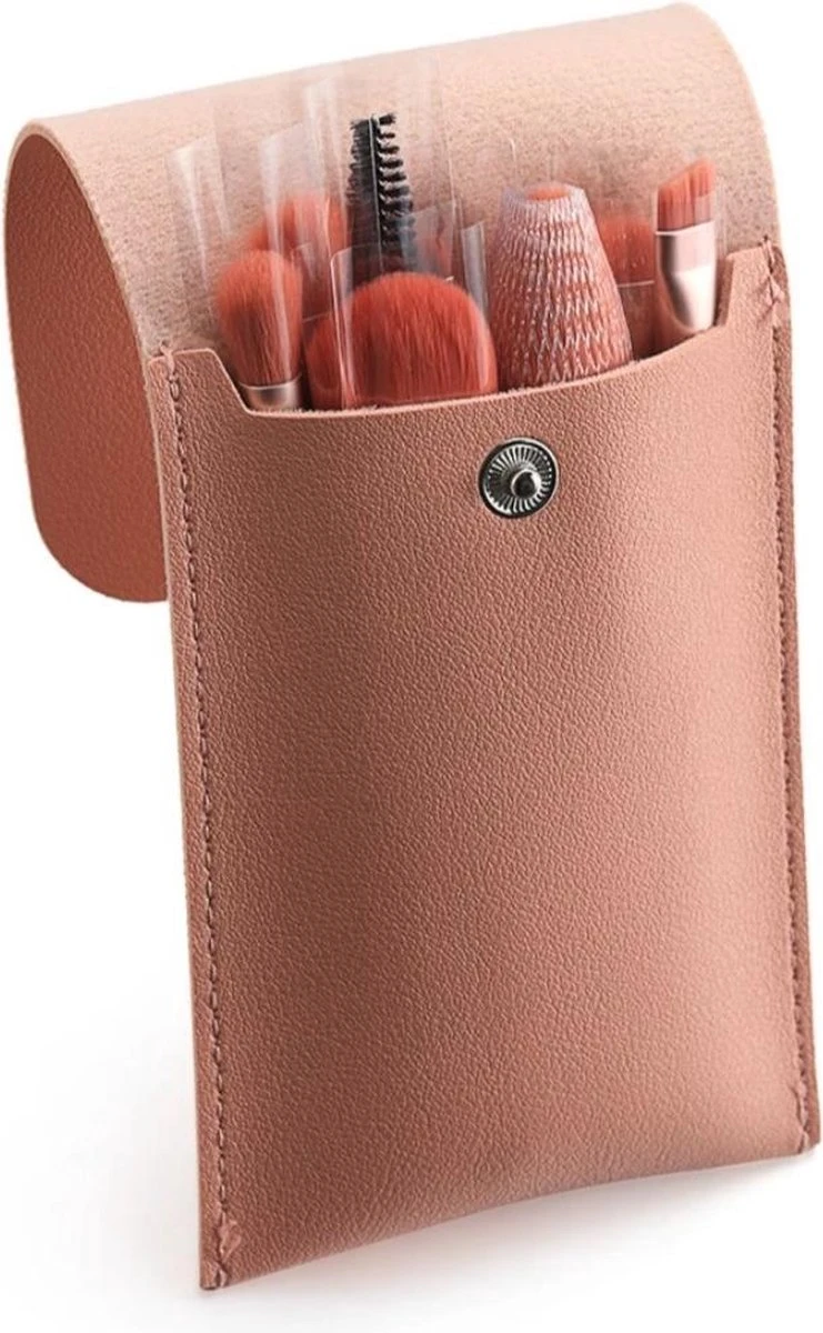 Professionele 8-Delige Make-Up Kwasten Set - Roze - Make-Up Brush Set - Poeder Kwast - Luxe Lederen Opberg Etui - Make Up Reis Etui - Cosmetica 3 Professionele 8-Delige Make-Up Kwasten Set - Roze - Make-Up Brush Set - Poeder Kwast - Luxe Lederen Opberg Etui - Make Up Reis Etui - Cosmetica - Afbeelding 3