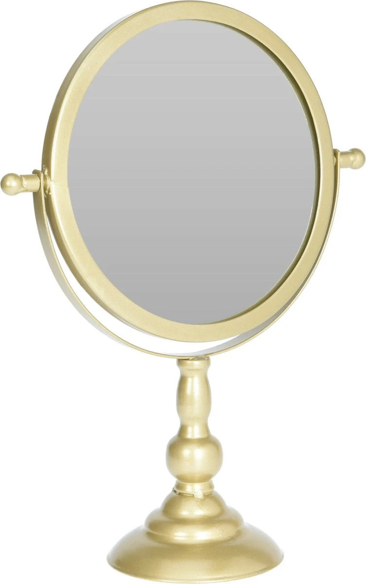 Merkloos Make-up Spiegel/ Scheerspiegel Op Voet - Goudkleurig - 25 X 10 X 33 Cm 1 Merkloos Make-up Spiegel/ Scheerspiegel Op Voet - Goudkleurig - 25 X 10 X 33 Cm