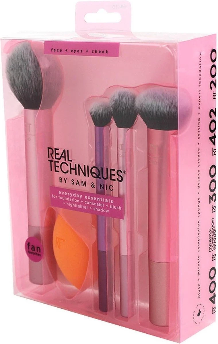 Real Techniques Everyday Essentials Kwastenset - Kwastenset - Blush, Foundation, Shadow, Highlighter En Concealer Kwastenset 3 Real Techniques Everyday Essentials Kwastenset - Kwastenset - Blush, Foundation, Shadow, Highlighter En Concealer Kwastenset - Afbeelding 3