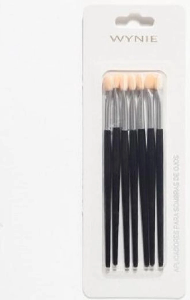 Wynie - 7 Stuks Oogschaduw Applicator - 12 Cm Lang - In 1 Blisterverpakking 1 Wynie - 7 Stuks Oogschaduw Applicator - 12 Cm Lang - In 1 Blisterverpakking