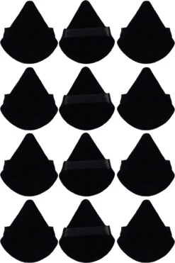 Merkloos Powder Puff Driehoek - Beauty Blender - Powder Puff - Poederdons - 12 Stuks - Zwart