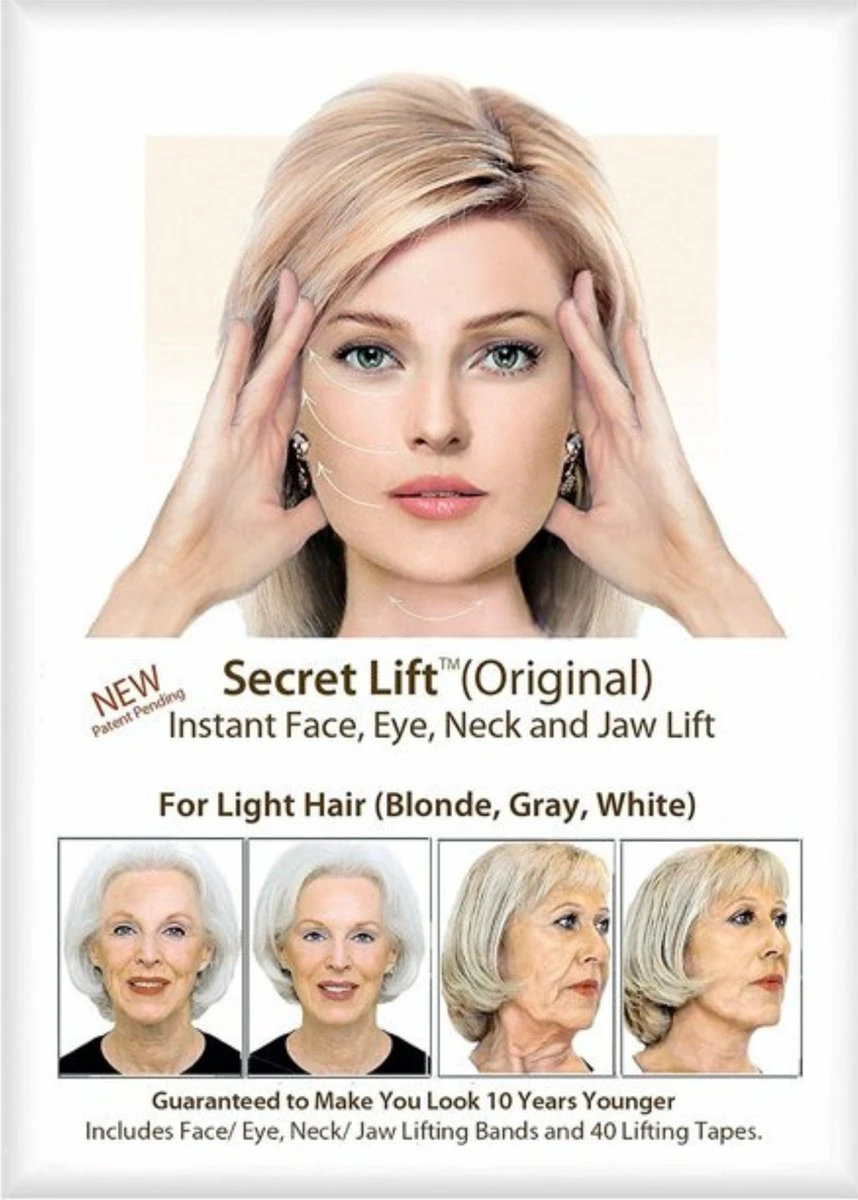 Face Lift Tape - Licht Haar - Facelift Zonder Chirurgie - Instant Eyes, Face And Neck Lift - Blond/wit/licht Haar - 40 Stuks - Transparent 2 Face Lift Tape - Licht Haar - Facelift Zonder Chirurgie - Instant Eyes, Face And Neck Lift - Blond/wit/licht Haar - 40 Stuks - Transparent - Afbeelding 2