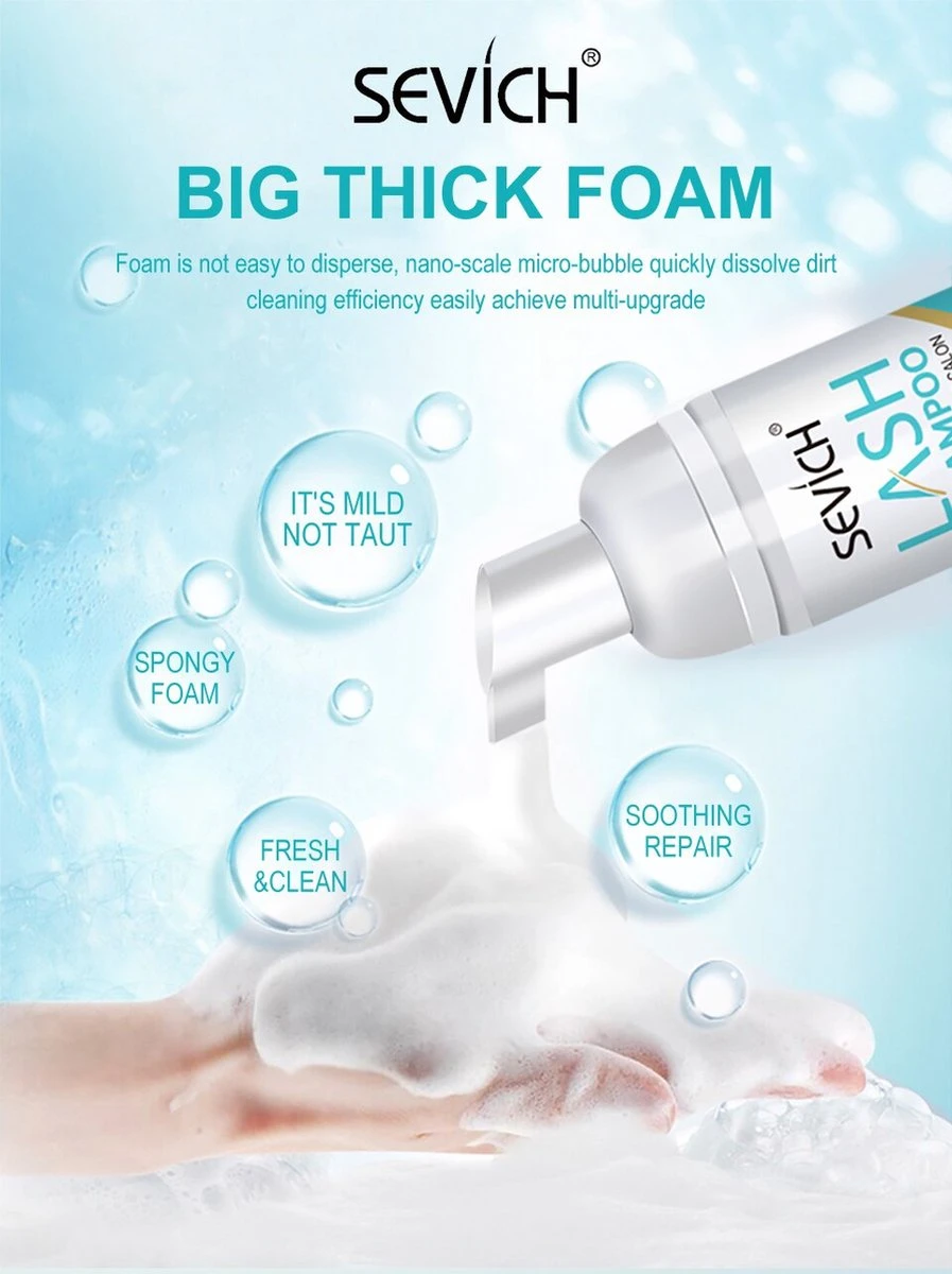 Sevich Wimper Extensions Cleanser - Wimpershampoo - Lash Foam Shampoo - Lash Cleanser - Wimper-shampoo - Assortiment 'Het Gemak' 5 Sevich Wimper Extensions Cleanser - Wimpershampoo - Lash Foam Shampoo - Lash Cleanser - Wimper-shampoo - Assortiment 'Het Gemak' - Afbeelding 5