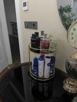 KIARA Badkamer Cosmetische Sieraden Organizer Multifunctionele Organizer 2-Tier Dienblad Catering Goud -Cosmetisch Korting 902x1200 5