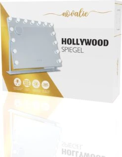 Novalie Hollywood Spiegel Met Verlichting - 65 Cm X 50 Cm - Make Up Spiegel Met Led Lampen – Visagie – Dimbaar / 3 Lichtstanden – Voor Hem / Haar Cadeau – 10x Vergroting – Met Tru-Daylight Verlichting – Wit -Cosmetisch Korting 934x1200 1
