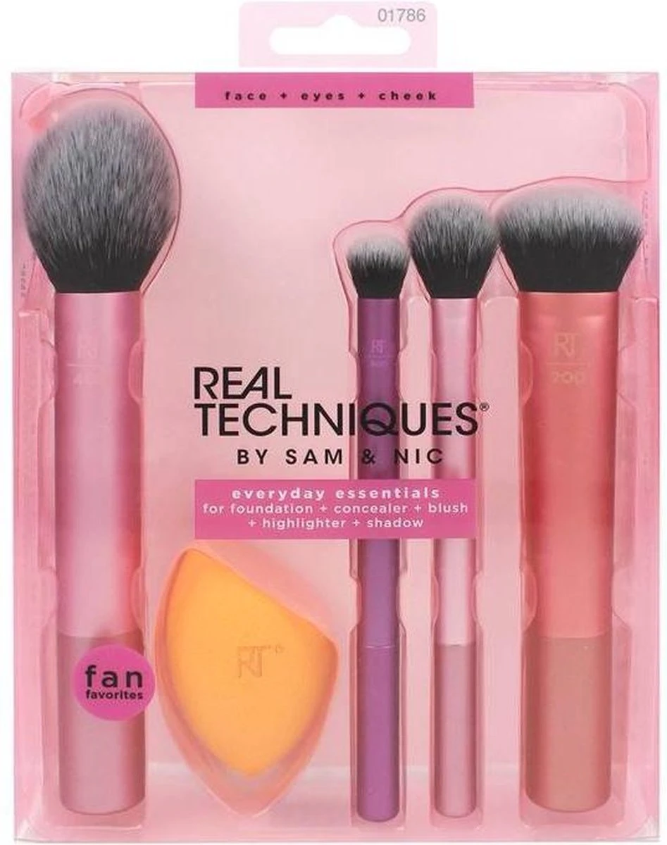 Real Techniques Everyday Essentials Kwastenset - Kwastenset - Blush, Foundation, Shadow, Highlighter En Concealer Kwastenset 1 Real Techniques Everyday Essentials Kwastenset - Kwastenset - Blush, Foundation, Shadow, Highlighter En Concealer Kwastenset